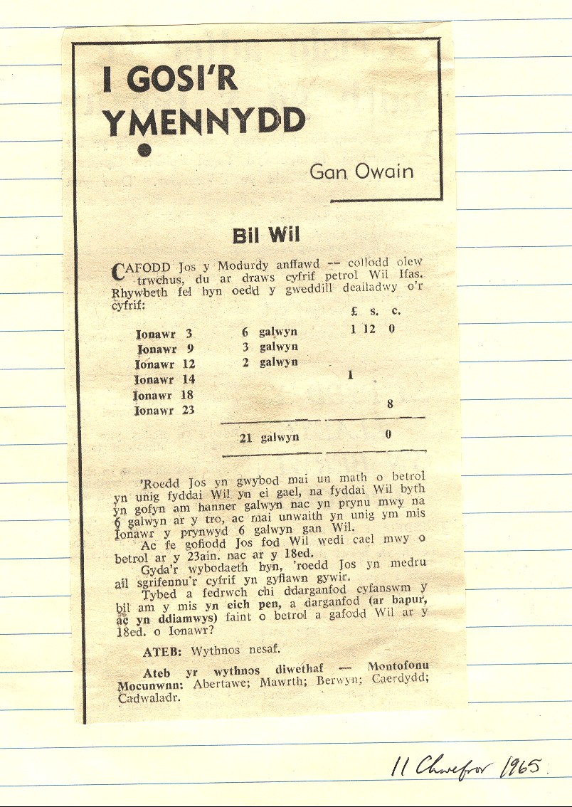 I Gosi'r Ymennydd: posau mathemategol