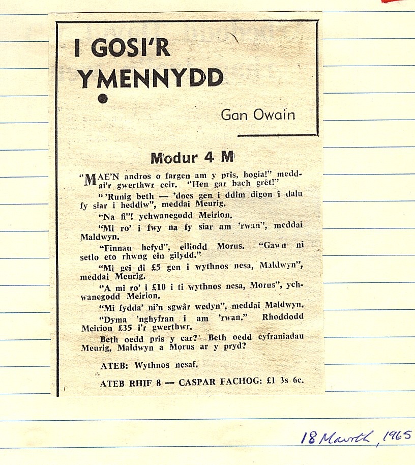 I Gosi'r Ymennydd: posau mathemategol